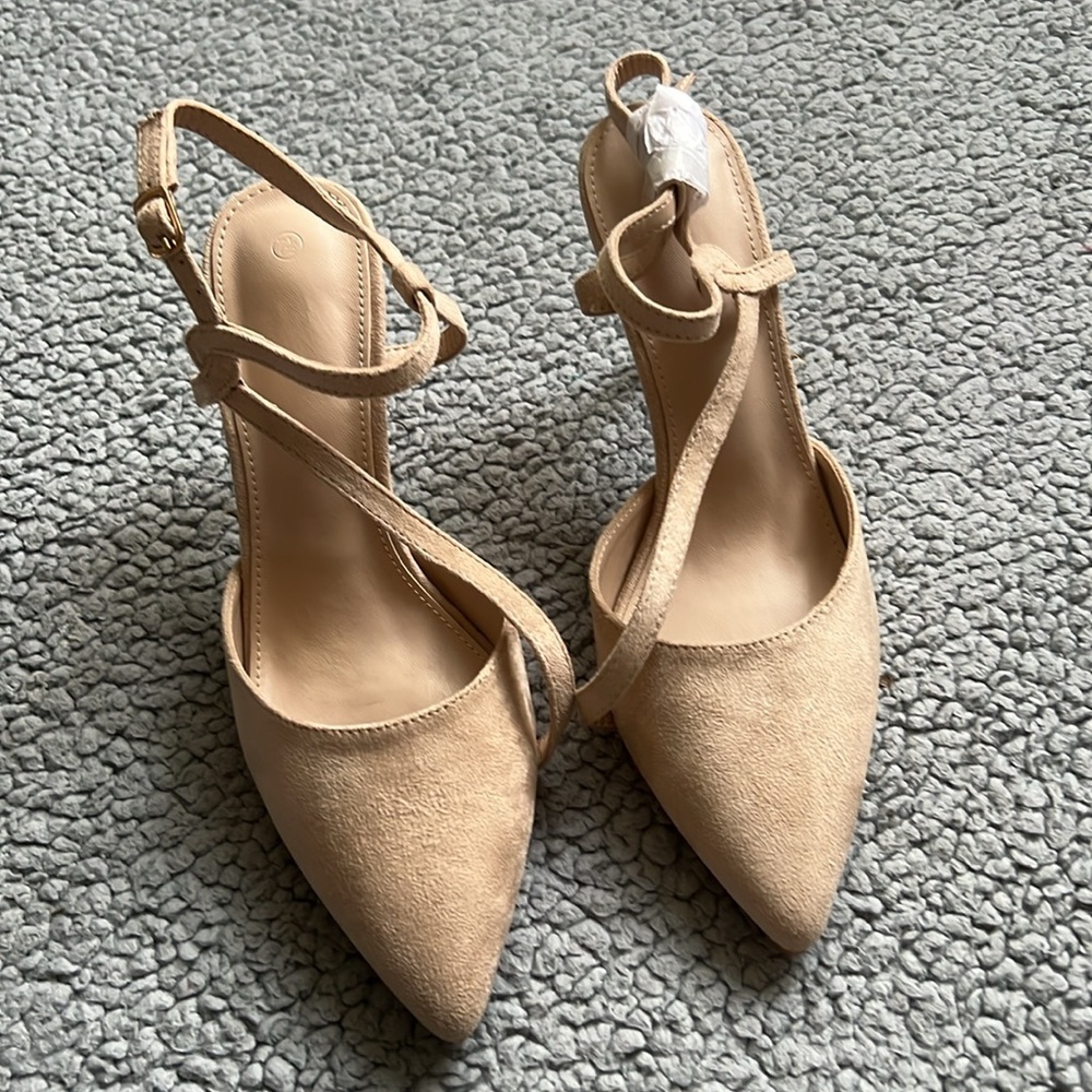 Asymmetric Strap Pointed Toe Heels